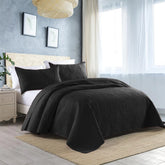 3 PCS Bedspread Set Black